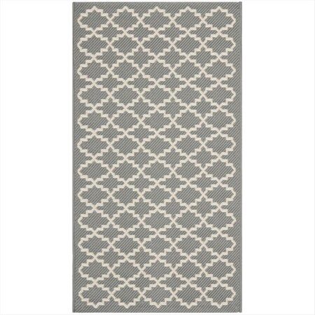Safavieh 2 Ft. X 3 Ft. -7 In. Accent Indoor-Outdoor Courtyard- Anthracite And Beige- Machine Made Rug CY6919-246-2